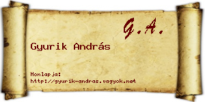 Gyurik András névjegykártya